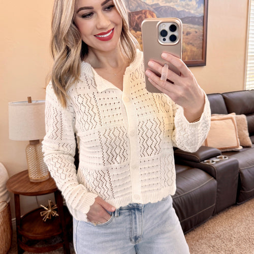 Cream Crochet Cardigan