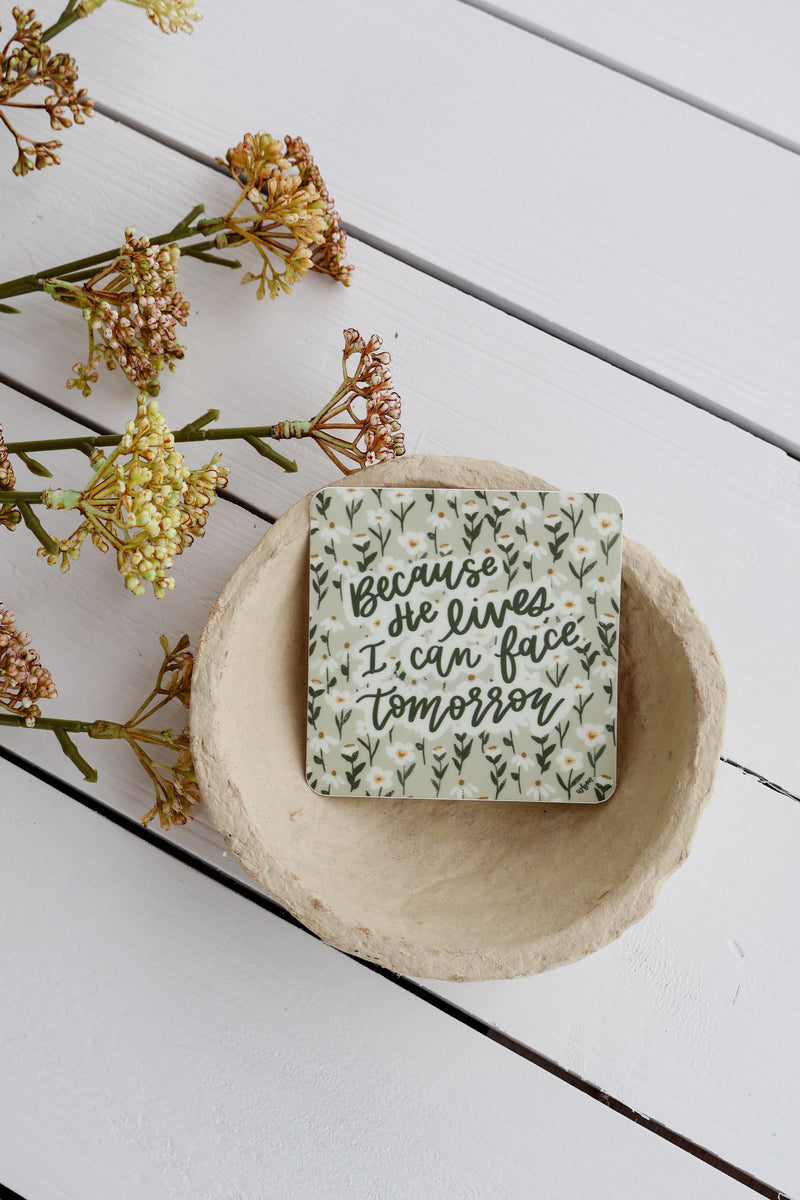 Because He Lives | handlettered sticker