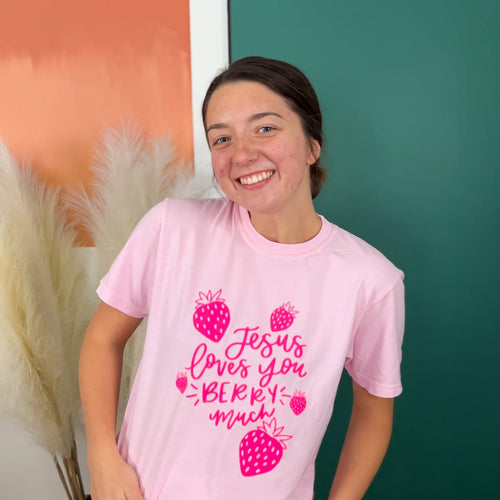 Jesus loves you berry much | ADULT tee