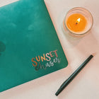 "Sunset Chaser' handlettered clear sticker