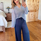 Marshmallow Wide Leg Jumper In Navy