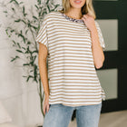 I Think I'm in Love Round Neck Loose Tee in Khaki Leopard