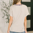I Think I'm in Love Round Neck Loose Tee in Khaki Leopard