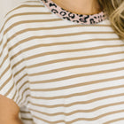 I Think I'm in Love Round Neck Loose Tee in Khaki Leopard