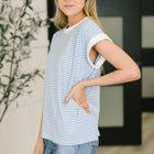 I Wouldn't Mind Short Sleeve Top in Cornflower Blue