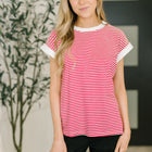 I Wouldn't Mind Short Sleeve Top in Ruby