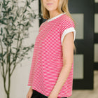 I Wouldn't Mind Short Sleeve Top in Ruby