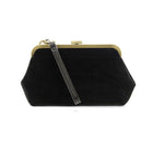 Joy Susan Velvet Vivie Frame Lock Convertible Crossbody/Wristlet in Black