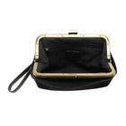 Joy Susan Velvet Vivie Frame Lock Convertible Crossbody/Wristlet in Black