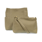 Joy Susan Kayleigh Side Pocket Bucket Bag in Sage
