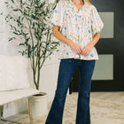 In All This Time Notch Neck Floral Blouse
