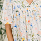 In All This Time Notch Neck Floral Blouse