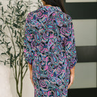 Inspire Collared Dress in Black and Cool Paisley