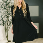 Inspire Collared Neck Dress in Black
