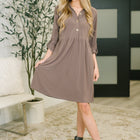 Inspire Collared Neck Dress in Mocha