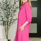 Inspire Collared Neck Dress in Runway Pink