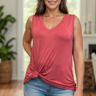 Jasmine - Sleeveless Top Marsala