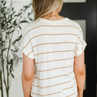 Jump Into It Textured Knit Top in Mocha Stripe
