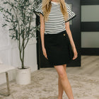 Only Pair Faux Wrap Skort in Black