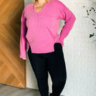 Kinda Sorta Ribbed Top in Magenta