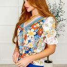 Less Concerned V-Neck Floral Blouse