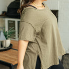 Let Me Live Relaxed Tee in Army