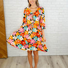 Little Bold V-Neck Knit Dress