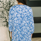 Lizzy Cardigan in Blue and White Floral