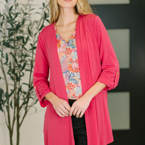 Lizzy Cardigan in Fuchsia