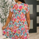 Lizzy Forever Flutter Sleeve Dress in White Multi Floral Paisley