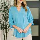 Lizzy Smock Top in Coastal Blue