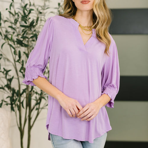 Lizzy Smock Top in Orchid Bloom