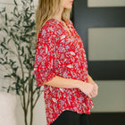 Lizzy Smock Top in Red and Pink Floral