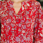 Lizzy Smock Top in Red and Pink Floral
