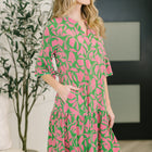 Lizzy Sunday Dress in Emerald Abstract Floral- 3/3/2026