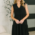 Lizzy Tiered Tank Dress in Black