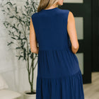 Lizzy Tiered Tank Dress in Navy