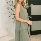 Lizzy Tiered Tank Dress in Pistachio