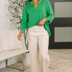 Only Pair High Waisted Wide Leg Bottoms in Linen