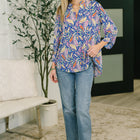 Lizzy Top in Royal Blue Paisley