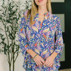Lizzy Top in Royal Blue Paisley