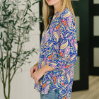 Lizzy Top in Royal Blue Paisley