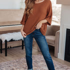 Lotta Love Knitted Sweater Top in Rust