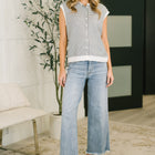 Mary Mid Rise Ankle Wide Leg + Hollywood WB + Fray Hem