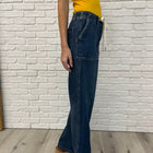 Melanie High Rise Drawstring Wide Leg Jeans