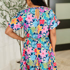 Miss Behave Bubble Sleeve Dress in Navy