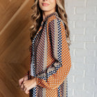 Moderately Mod Polka Dot Button Up Top