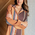 Moderately Mod Polka Dot Button Up Top