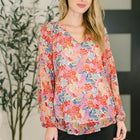 Modern Meadow V-Neck Puff Sleeve Blouse