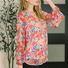 Modern Meadow V-Neck Puff Sleeve Blouse